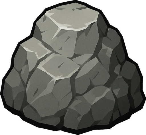 grey rock.
In-Game asset.  2d.  High contrast.  No shadows