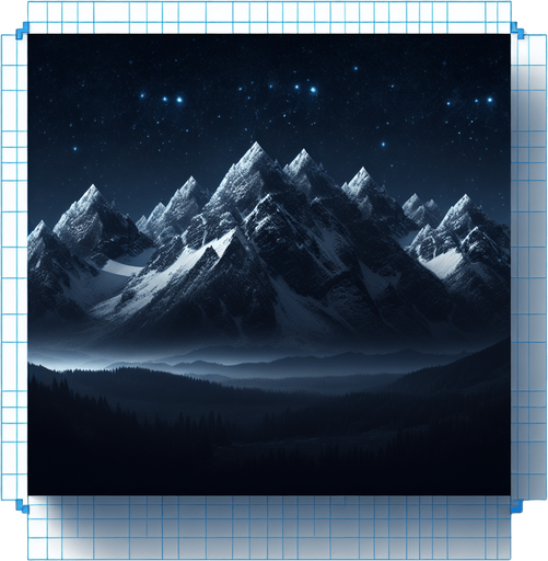 Background mountains, nighttime, snow topped
Single Game Texture. In-Game asset. 2d. Blank background. High contrast. No shadows.