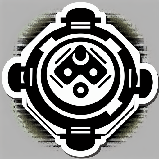 top-down view, videogame character enemy, roomba, 90s style sticker, flat, no perspective, silhouette, black and white, cartoon, fun, simple, from above.
Single Game Texture. In-Game asset. 2d. Blank background. High contrast. No shadows.