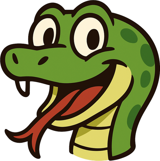 snake head.
In-Game asset.  2d.  No shadows. cartoon. animated. simple. funny