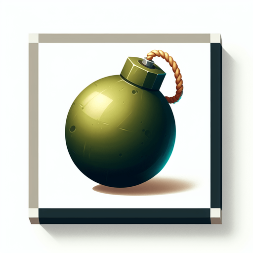 2d bomb photo realistic.
Single Game Texture. In-Game asset. 2d. Blank background. High contrast. No shadows.