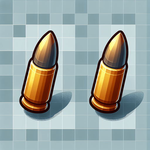 bullet 2d.
Single Game Texture. In-Game asset. 2d. Blank background. High contrast. No shadows.