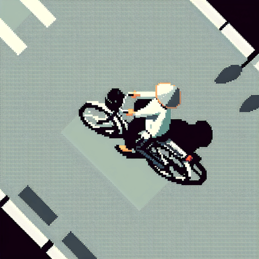 vietnamese on a bike, top down, from above, flat, 8 bit art, pixel art,
Single Game Texture. In-Game asset. 2d. Blank background. High contrast. No shadows.