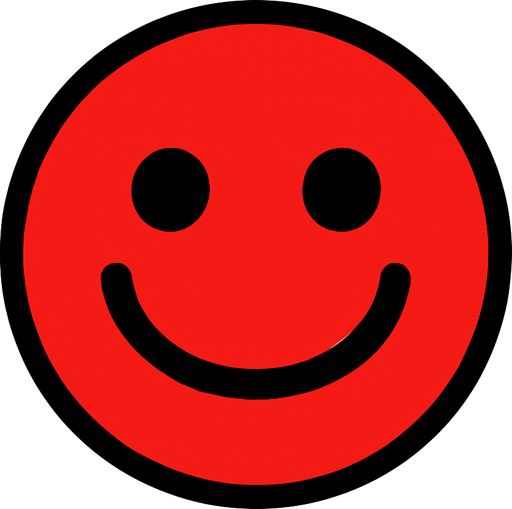 red smiley ball.
In-Game asset.  2d.  High contrast.  No shadows