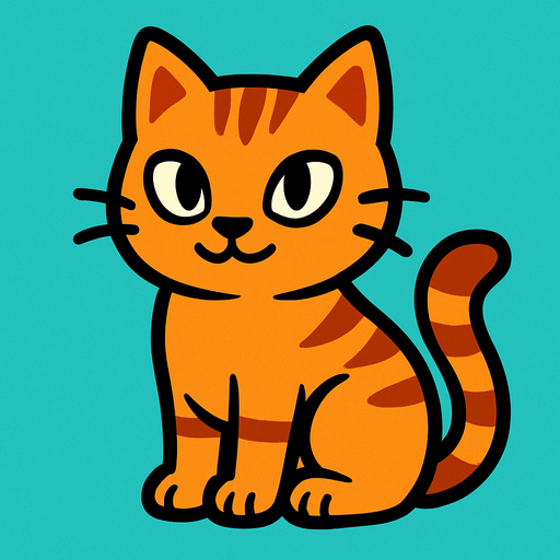 Cat.
In-Game asset.  2d.  High contrast.  No shadows