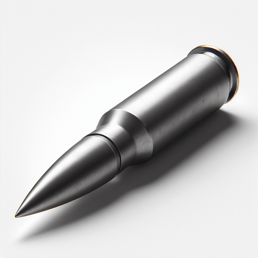 Fired Bullet tip, no case, grayscale 
Single Game Texture. In-Game asset. 2d. Blank background. High contrast. No shadows.