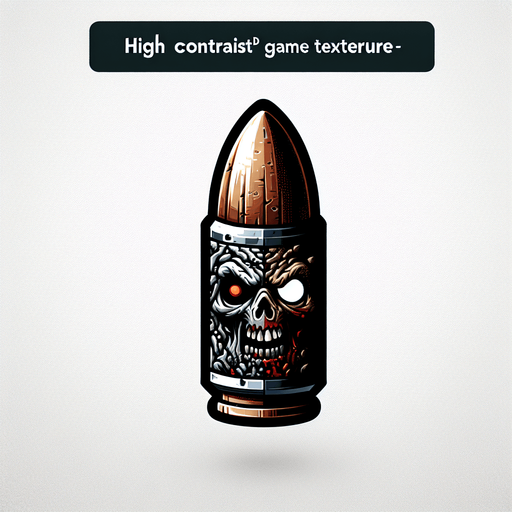 zombie bullet.
Single Game Texture. In-Game asset. 2d. Blank background. High contrast. No shadows.