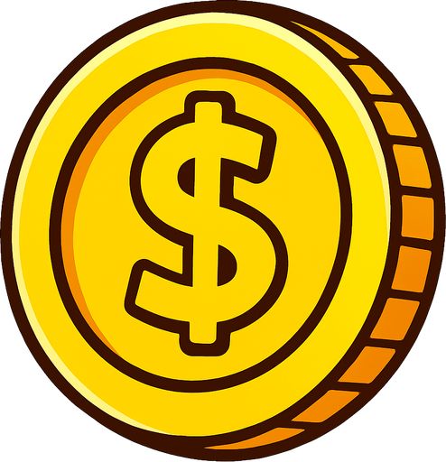 Coin.
In-Game asset.  2d.  High contrast.  No shadows
