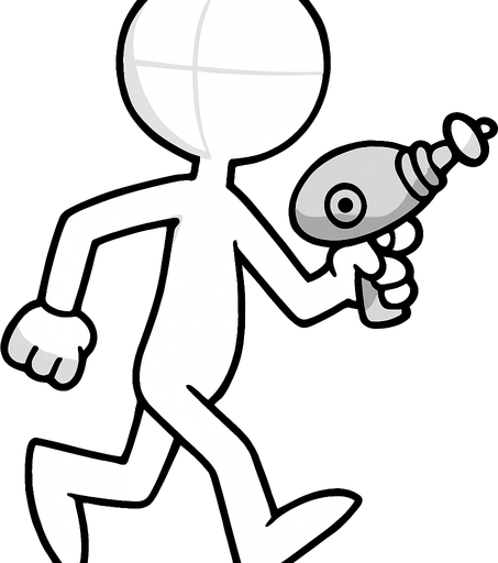 Add alien laser gun in hand