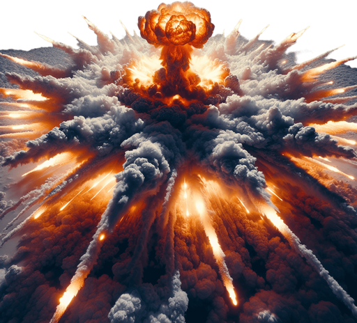 explosion from top.
zenith view