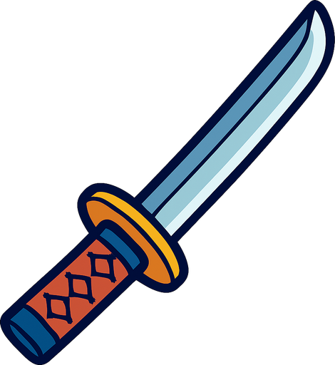 katana animada.
In-Game asset.  2d.  High contrast.  No shadows
