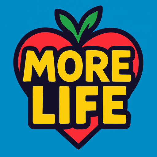 mas vida pero escrito en ingles.
In-Game asset.  2d.  High contrast.  No shadows