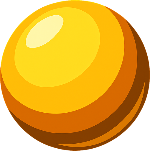 Golden ball.
In-Game asset.  2d.  High contrast.  No shadows