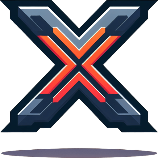 letter X png.
Single Game Texture. In-Game asset. 2d. Blank background. High contrast. No shadows.