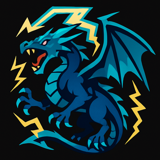 Dragon de l'orage.
In-Game asset.  2d.  High contrast.  No shadows