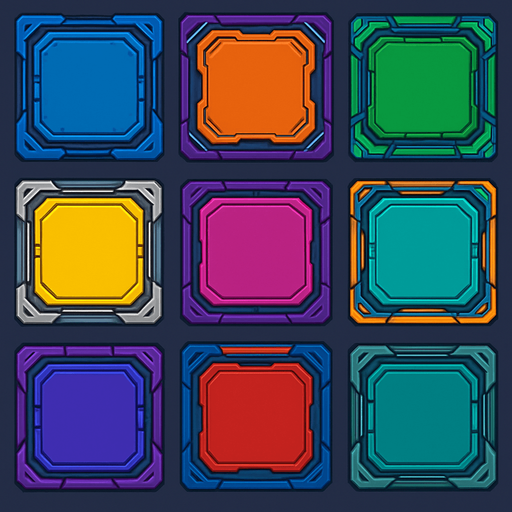 Futuer complicated floors. Different colors. HD colors.
In-Game asset.  2d.  High contrast.  No shadows