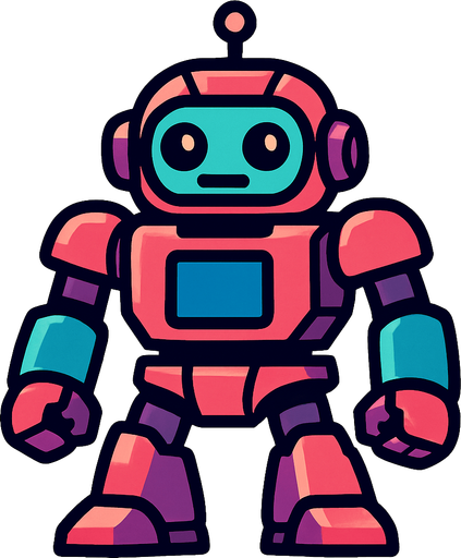 Robot.
In-Game asset.  2d.  High contrast.  No shadows
