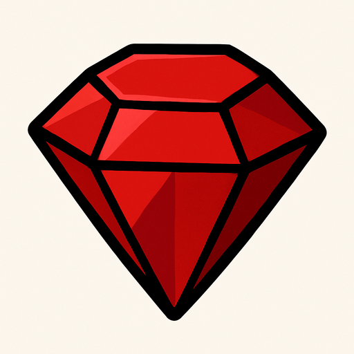 ruby.
In-Game asset.  2d.  High contrast.  No shadows