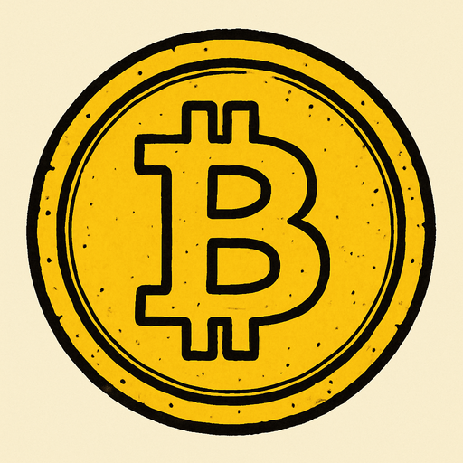 bitcoin sembollü sarı eski madeni para.
In-Game asset.  2d.  High contrast.  No shadows