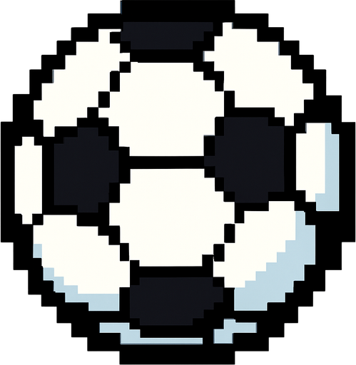 pixerlart soccer ball.
In-Game asset.  2d.  High contrast.  No shadows