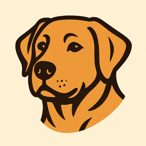 Cabeza de perro labrador.
In-Game asset.  2d.  High contrast.  No shadows