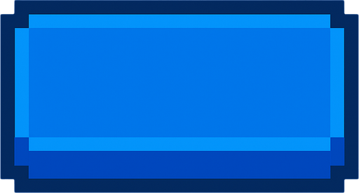 Blank blue button 2d pixilated topdown.
In-Game asset.  2d.  High contrast.  No shadows