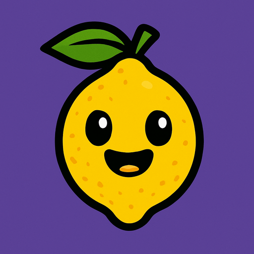 Lemon with face.
In-Game asset.  2d.  High contrast.  No shadows