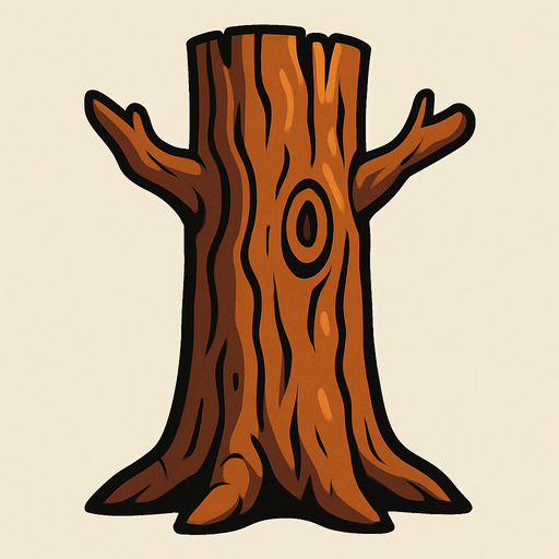 Tronco completo de un arbol animado.
In-Game asset.  2d.  High contrast.  No shadows