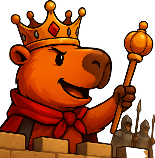 El rey orgulloso y confiado usando su cetro manda a defender desde el castillo.