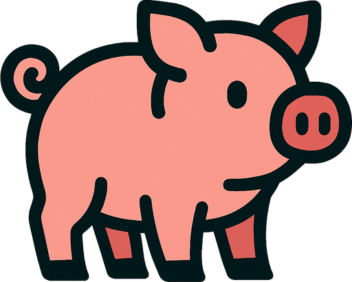 Make a pig.
In-Game asset.  2d.  High contrast.  No shadows