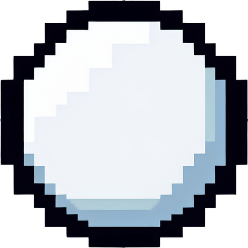 A white bubble with a black outline. Pixel art..
Single Game Texture.  In-Game asset.  2d.  Blank background.  High contrast.  No shadows