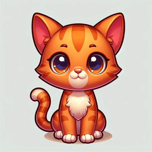 Very cute cat looking into camera. Full body cat. Cartoon art style. Ginger cat. No UI elements in the picture like popups, close buttons etc..
Single Game Texture. In-Game asset. 2d. Blank background. High contrast. No shadows.