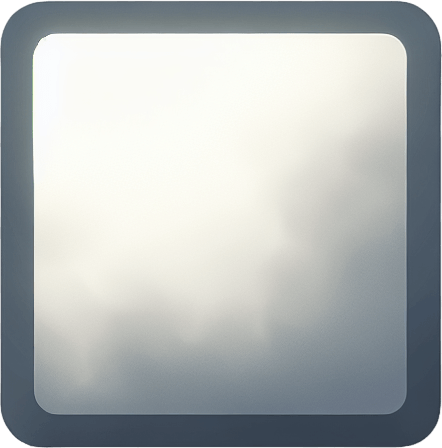 Rounded square with fog inside it. Simplistic.
Single Game Texture. In-Game asset. 2d. Blank background. Low contrast. No shadows.