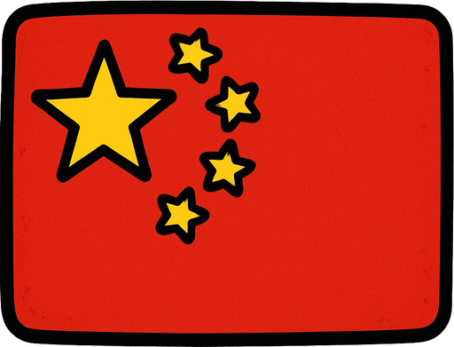china flag.
In-Game asset.  2d.  High contrast.  No shadows