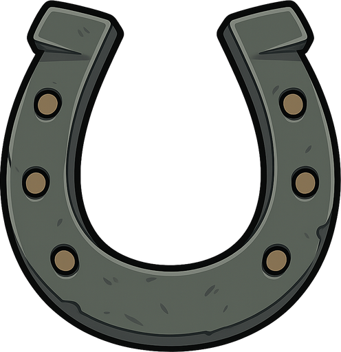 unlucky horse shoe. No background. Transparent background. Blank background. No shadows. 2d. In-Game asset. flat