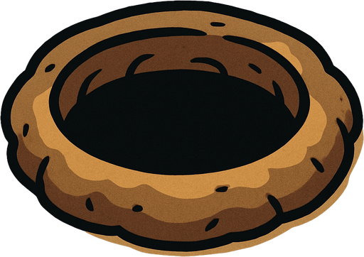 A hole.
In-Game asset.  2d.  High contrast.  No shadows