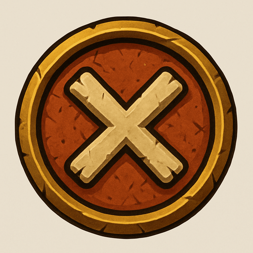 medieval X close button.
In-Game asset.  2d.  High contrast.  No shadows