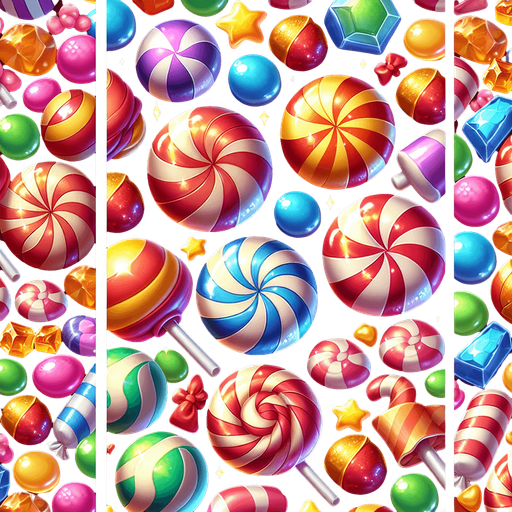 sweet candy.
Single Game Texture. In-Game asset. 2d. Blank background. High contrast. No shadows.