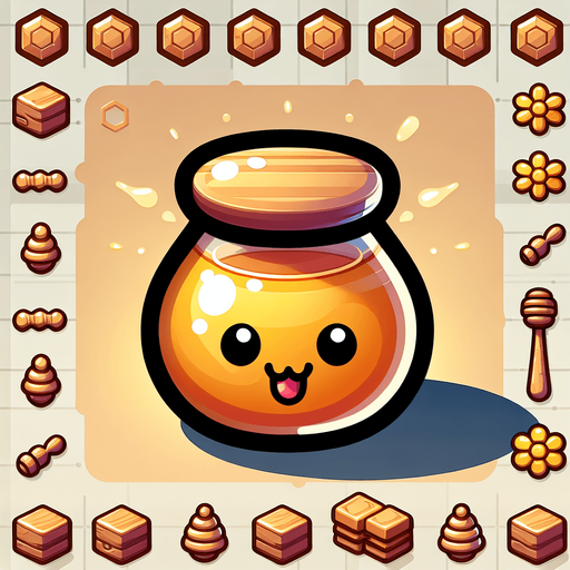 honey,cartoon,2d,blank background.
Single Game Texture.  In-Game asset.  2d.  Blank background.  High contrast.  No shadows