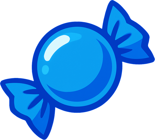 Mavi şeker.
In-Game asset.  2d.  High contrast.  No shadows