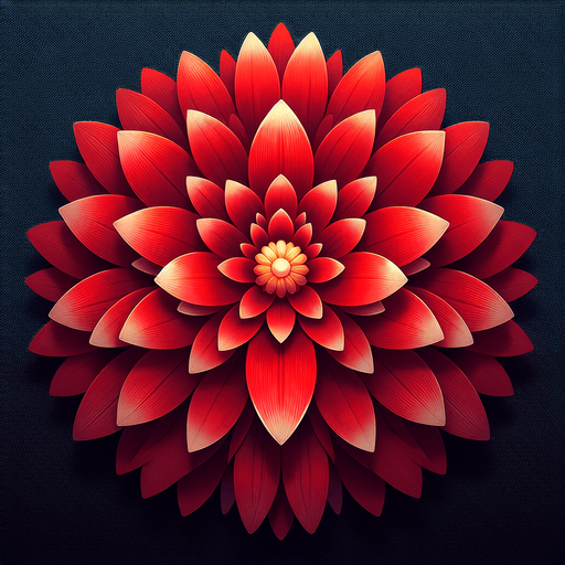 A large red round flower. Top down view.
Single Game Texture. In-Game asset. 2d. Blank background. High contrast. No shadows.