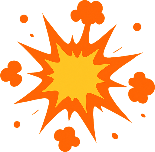 Explosión efecto.
In-Game asset.  2d.  High contrast.  No shadows