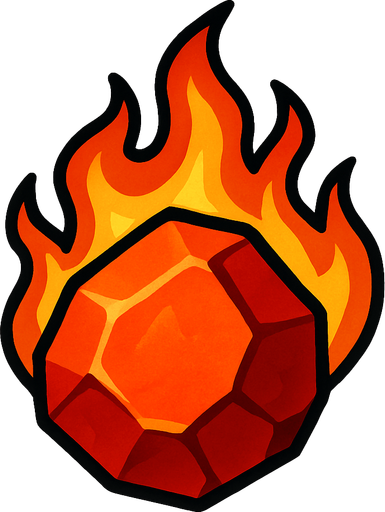 Pierre élément feu.
In-Game asset.  2d.  High contrast.  No shadows