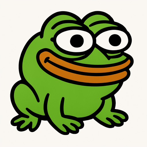 meme kurbağa.
In-Game asset.  2d.  High contrast.  No shadows