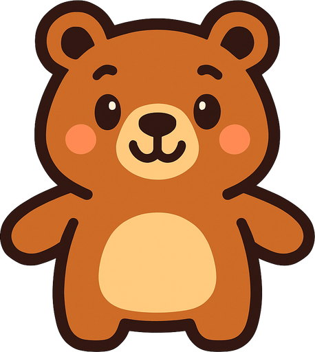cute bear.
In-Game asset.  2d.  High contrast.  No shadows