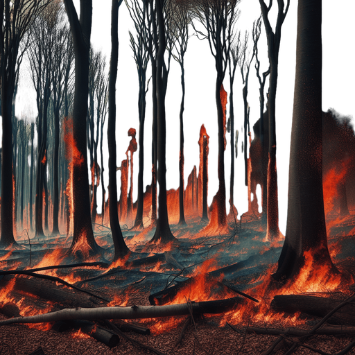 forest in fire.
2d