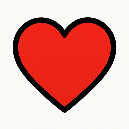 red heart.
In-Game asset.  2d.  High contrast.  No shadows