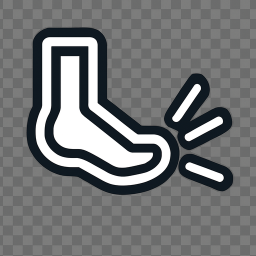 transparent kicking feet simbol.
In-Game asset.  2d.  High contrast.  No shadows