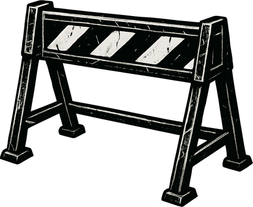 iron barricade.
In-Game asset.  2d.  High contrast.  No shadows