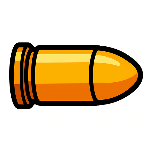 Bullet.
In-Game asset.  2d.  High contrast.  No shadows